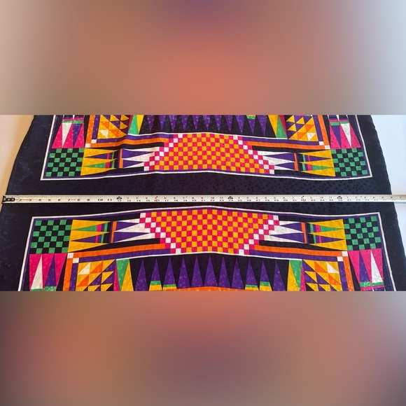 VINTAGE DAVID BROWN CALIFORNIA 70s 80s Bright Geometric Muumuu Kaftan Tunic - Picture 8 of 16